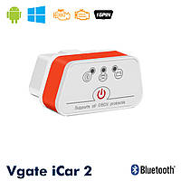 Автосканер Vgate iCar2 OBD 2 ELM327 OBD2 Bluetooth 3.0 (белый/оранжевый)