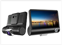 Видео регистратор автомобильный универсальный DVR SEZAM T725 на 3 камеры 4.0 дюймовый IPS экран код T725