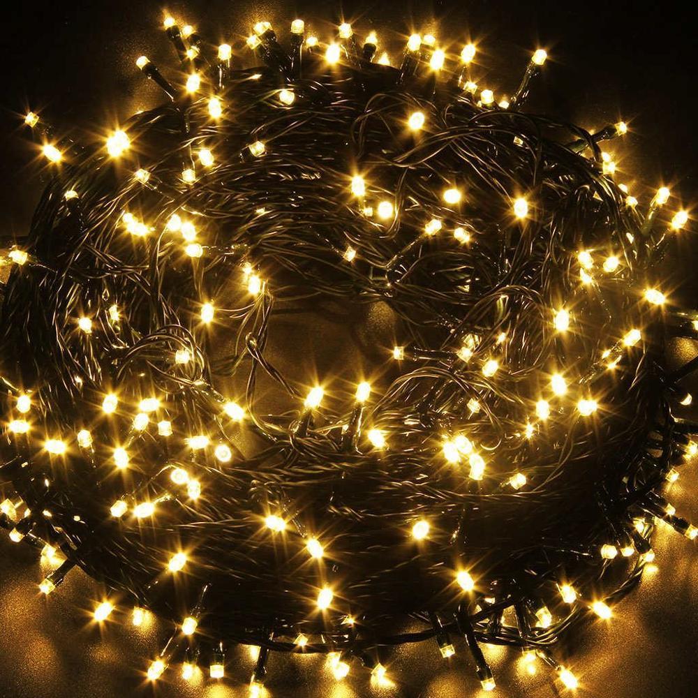 Гірлянда нитка світлодіодна на батарейках мікс 100 LED 10м