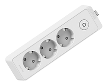 Подовжувач з вимикачем, білий 3 гнізда 2P+PE 1,5 метра