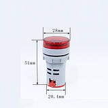 Цифровий вольтметр AC 60-500 V червоний AD16-22DSV панельний, фото 3