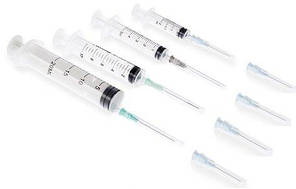 Шприц одноразовий трьохкомпонентний  5 мл з голкою 21G та 22G x 1 1/2