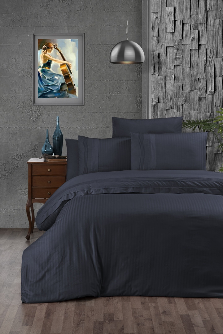 Турецьке Постільна Білизна First Choice Deluxe Ranforce Gala Navy Blue