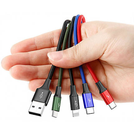 Кабель 4в1 120см Lightning, MicroUSB, 2xType-C Baseus CA1T4-B01, фото 3