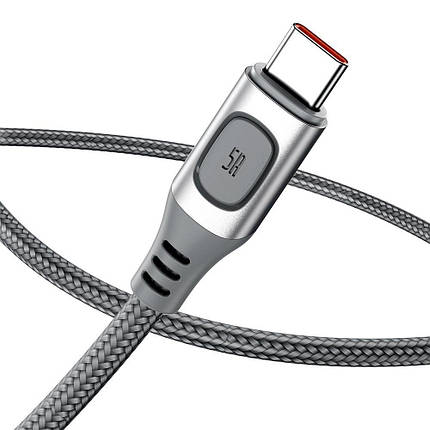 Кабель Type-C швидка зарядка 5 А 2 м PD QC сірий Baseus CATSS-B0S, фото 2
