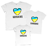 Футболки в наборі з принтом "Україна серце" Family look