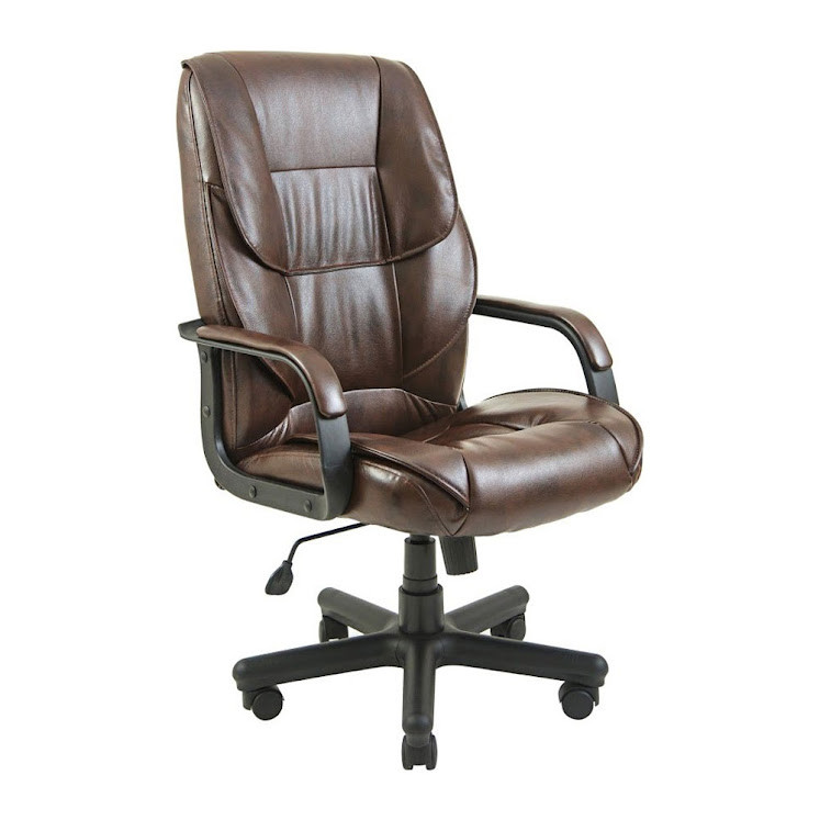 Крісло офісне Фоксі підлокітники рич механізм Tilt, шкірозамінник каштан (Richman ТМ)