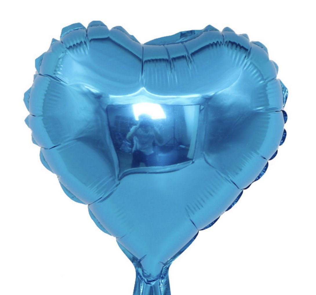 Фольгована кулька Серце 9" блакитний (Китай)