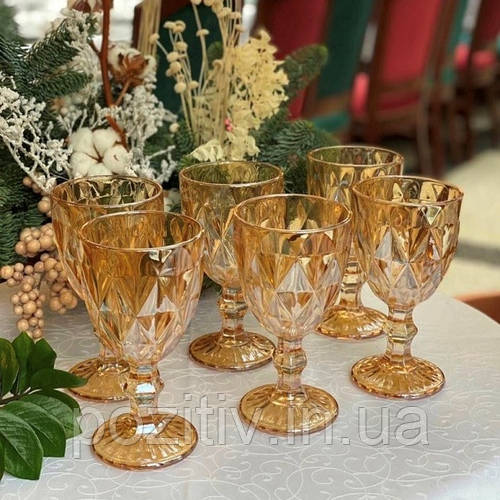 Купить Бокалы для вина из цветного стекла 6 шт Glassware бокалы винтаж ...