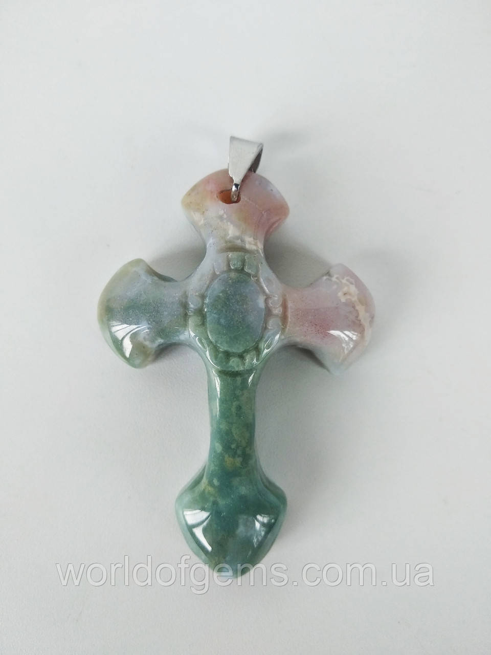 Кулон " Крест " Из Камня Агат на Черном, Кожаном Шнурке — Купить ...