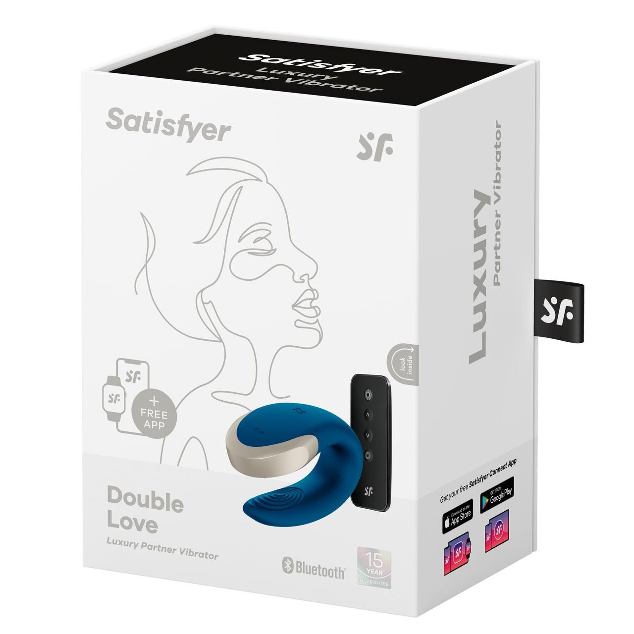 Вібростимулятор для пар зі смарт управлінням Satisfyer Double Love Blue