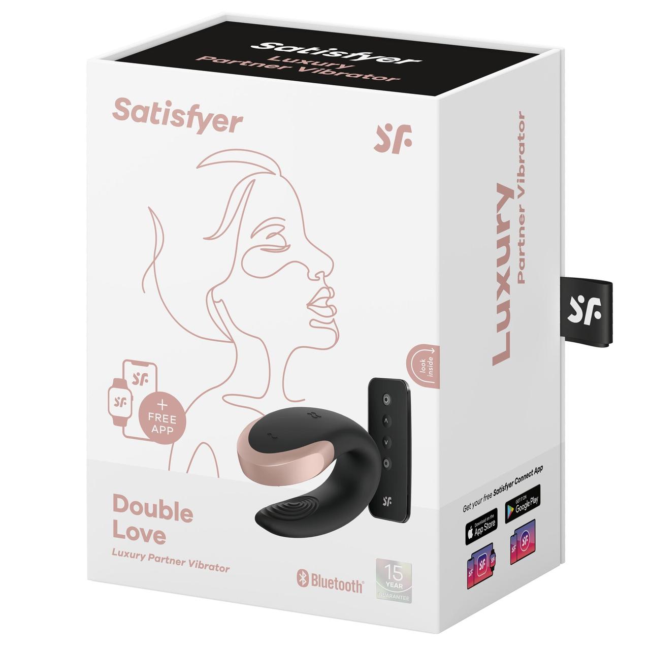 Вібростимулятор для пар зі смарт управлінням Satisfyer Double Love Black