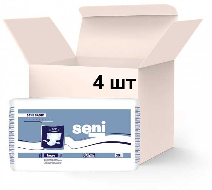 Упаковка підгузників для дорослих Seni Basic Large 4 пачки х 30 шт, фото 1