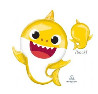 А 21"x 26" Baby Shark Shape Foil Balloon - Pkg. Куля фольгована Акула. В уп