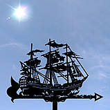 Флюгер Корабель привид, вітрильник, флюгер на дах з металу 2 мм., фото 10