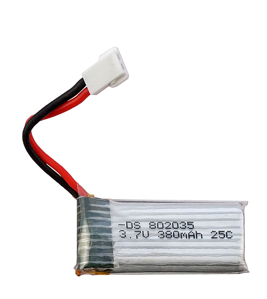 Аккумулятор литий-полимерный 380mAh 3.7V 802035 высокотоковый 25C для Hubsan X4 H107 H107L H107D JD385 JD388 - фото 3 - id-p278425260