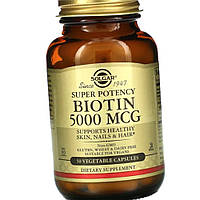 Биотин 5000 Солгар Solgar Biotin 5000 mcg 50 вегетарианских капсул Витамин В7