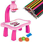 Дитячий стіл проектор для малювання з підсвічуванням Рожевий (777), фото 4