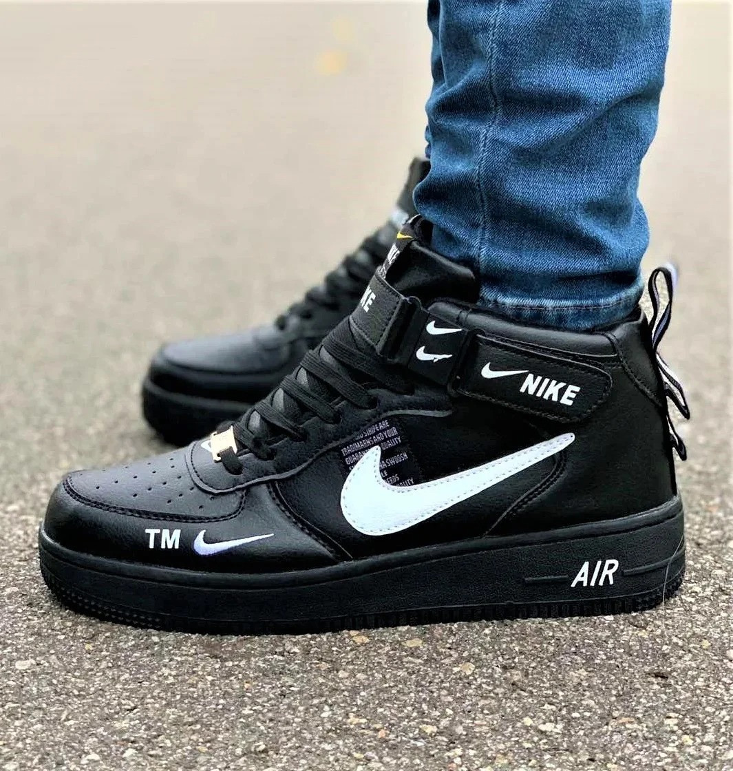 Купить Кроссовки Nike Air Force Черные Высокие Найк Форсы 36,40 размеры ...