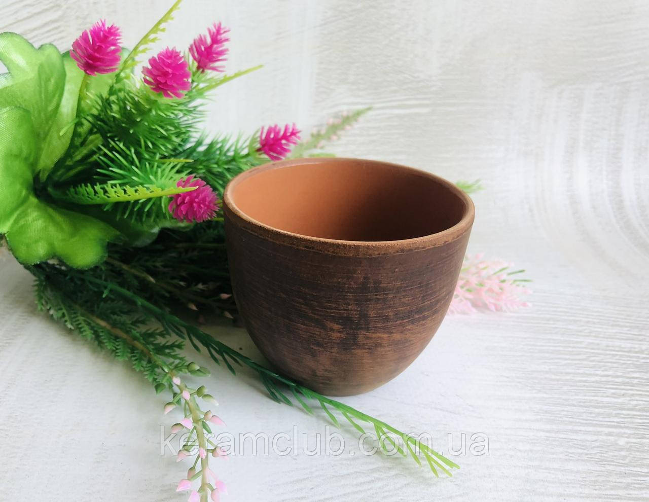 Молочна склянка з глини з глазур'ю 180 мл