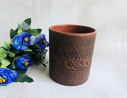 Стакан із червоної глини з глазур'ю 380 мл