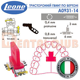 Тристоронній гвинт за Бертоні з 2-ма направляючими Leone (Леоне) А0931-14