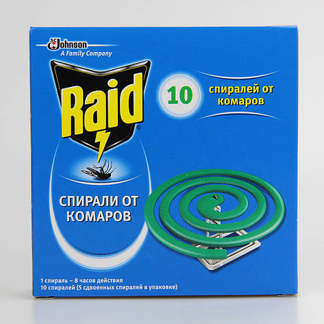 Рейд Raid спіраль від комарів 10 шт, фото 1