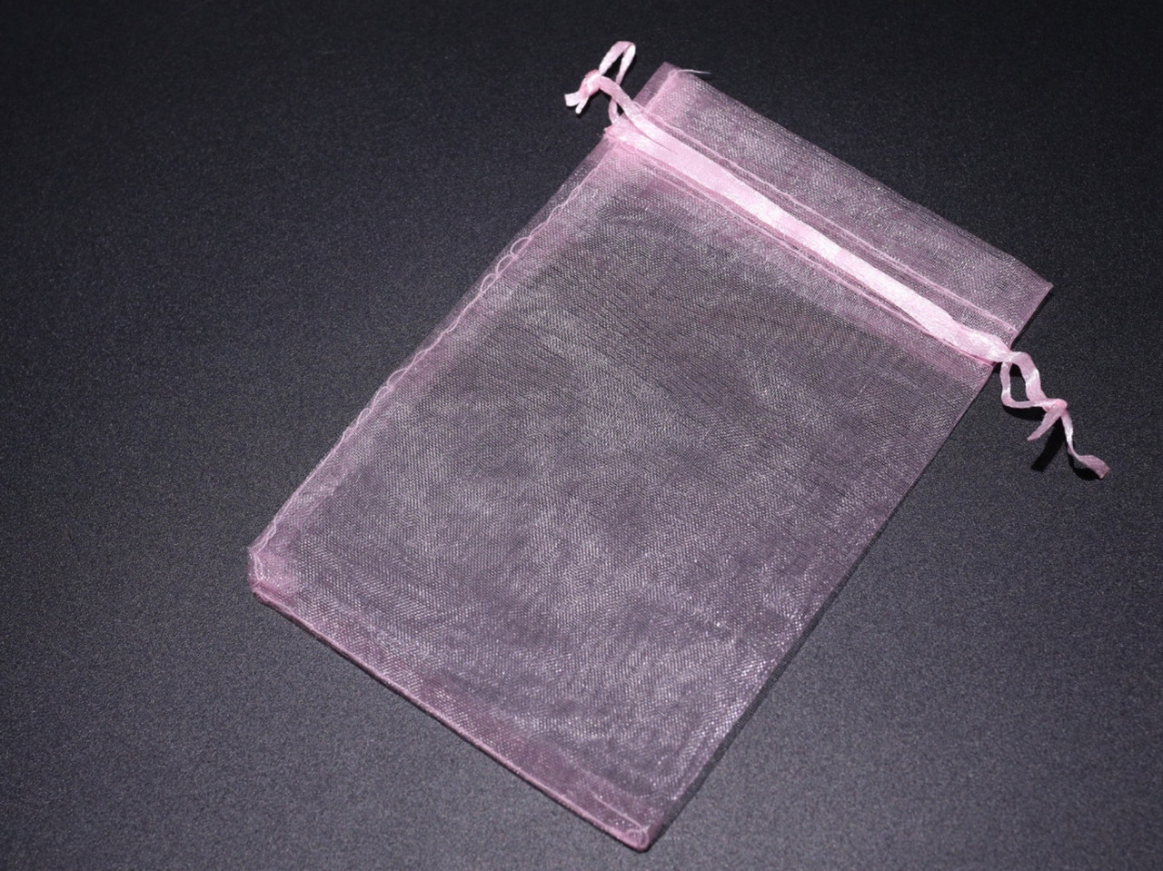 Мішечки для подарунків з органзи прозорі колір світло-рожевий. 10х15см, фото 1