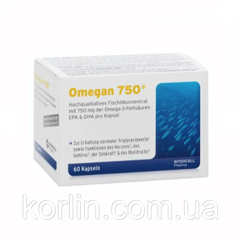 Омега-3 Ідеальна Пропорція EPA і DHA 60 кап Omegan 750 MSE Dr. Enzmann Mitopharma Німеччина Доставка з ЄС