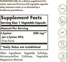 L-лізин Солгар Solgar L-Lysine 500 mg 100 кап, фото 5