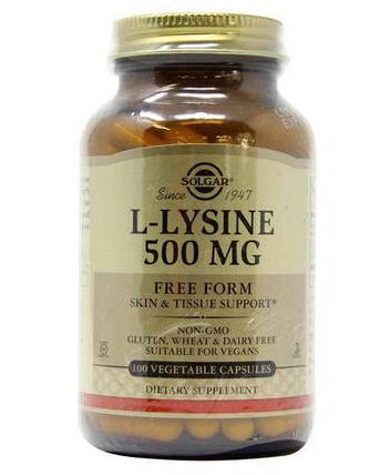 L-лізин Солгар Solgar L-Lysine 500 mg 100 кап, фото 1