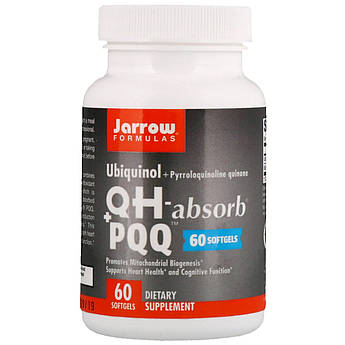 Jarrow Formulas, QH-Absorb + PPQ, убихинол і пирролохинолинхинон, 60 капсул