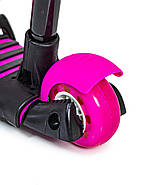 Самокат триколісний Scooter 5в1 рожевий з батьківською ручкою і захисним бортиком (352270930), фото 4