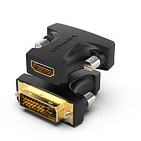 Адаптер HDMI-DVI-D Vention (DVI 24+1-HDMI 1.4) M/F 1080P 60Hz Upgraded gold-plated Black (AILB0)