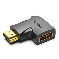 Адаптер HDMI-HDMI Vention F/M Left 270 4K 60Hz gold-plated Black (AIQBO)