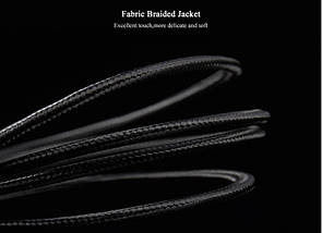 Кабель Audio 3.5мм-3.5мм Vention 2xM/F Fabric Braided 0.6m Black (BBLBAB), фото 3