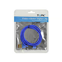 Магнітний кабель для заряджання Topk USB 2 m MicroUSB Blue Quick Charge 5A (AM60) смартфона шт., фото 3