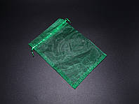 Подарочные мешочки из органзы стильные однотонные цвет зеленый. 13х18см