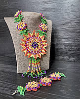 Кольє та браслет ручної роботи Ніжна маргаритка