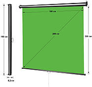 1,8х2м Чорний Екран фон ролет на стіну або стелю в рулоні YouTube Screen, ролет — рулонний фон, фото 4