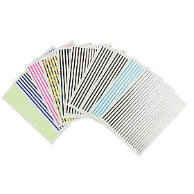 Гнучка стрічка для дизайну нігтів (кольорова) стрічка для манікюру клейка срібло асорті