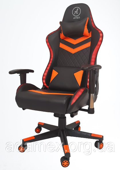 Крісло геймерське, комп'ютерне Avko Style AG70680 Orange RGB підсвітка