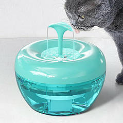 Питний фонтан для котів PAWOOF 1.5L, поїлка для кота з фільтром Зелений