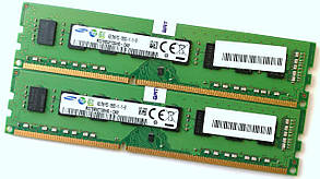 Пара оперативної пам'яті Samsung DDR3 8Gb (4Gb+4Gb) 1600MHz PC3 12800U 2Rx8 CL11 (M378B5273DH0-CK0) Б/В