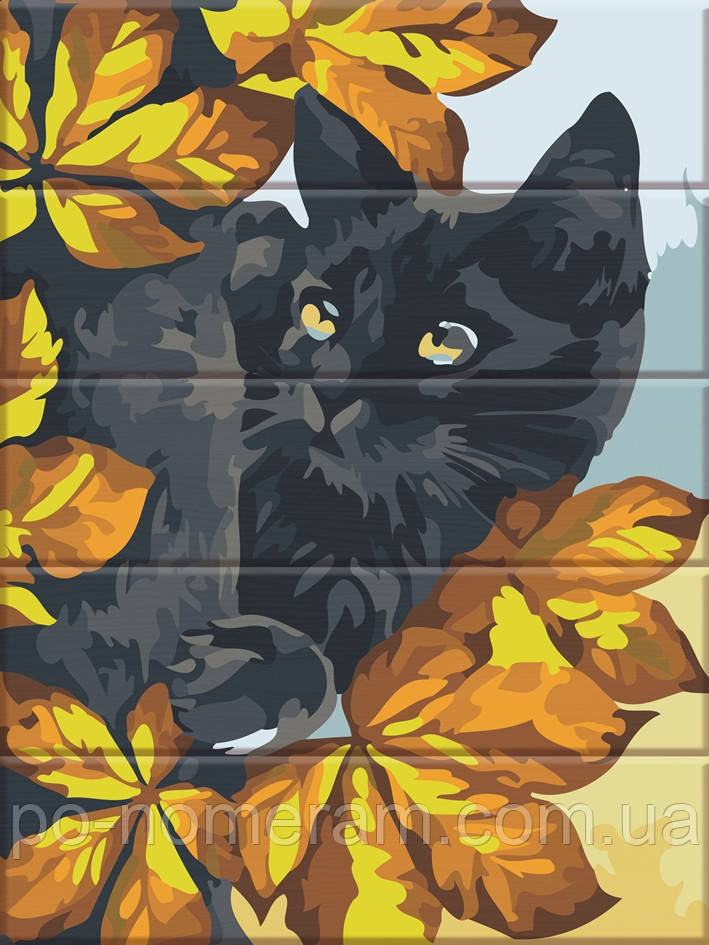 Картины По Номерам на Дереве ArtStory Черный Кот (ASW175) 30 Х 40 См ...