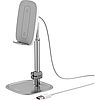 Підставка з безпровідною зарядкою Qi для телефону Baseus Literary Youth Desktop Bracket Сірий SUWY-D0S, фото 2