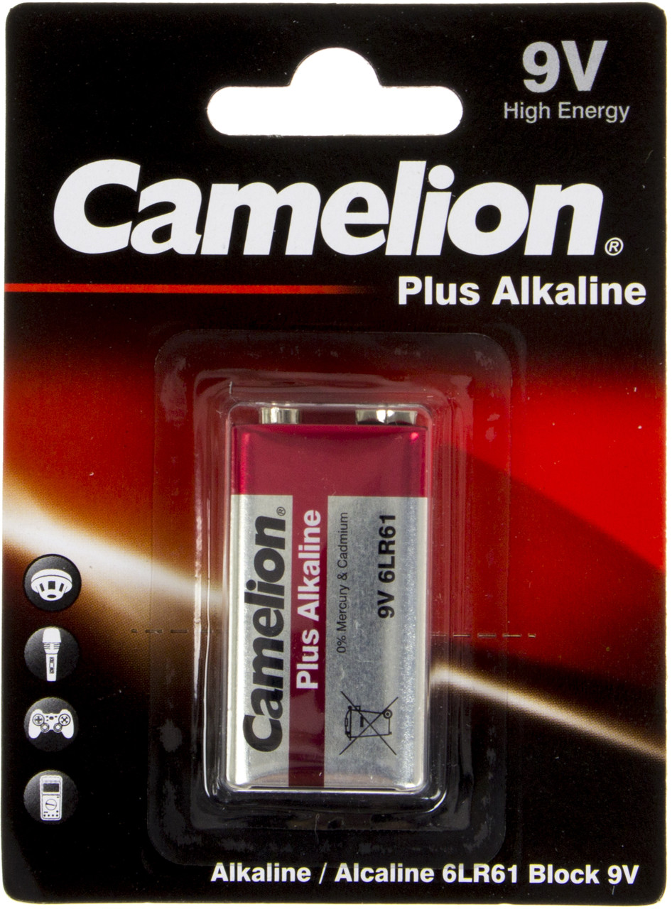Батарейка Camelion Алкалайн 6LF22/1bl/6LR61-BP1 1bl крона(1)(12), фото 1