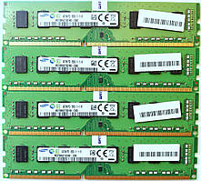 Комплект оперативної пам'яті Samsung DDR3 16Gb (4*4Gb) 1600MHz PC3 12800U 2Rx8 CL11 (M378B5273DH0-CK0) Новий!