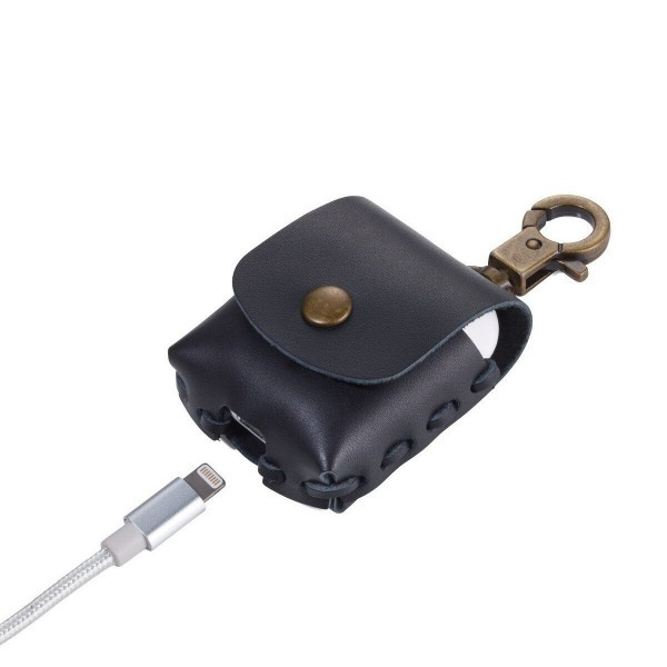 Футляр для навушників з натуральної шкіри з карабіном «Airpods» від німецького виробника Troika, фото 1