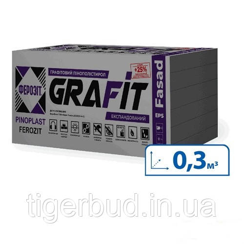 Пенопласт ФЕРОЗИТ 35 GRAFIT FASAD (15,1 кг/м3) - фото 1 - id-p1293486885